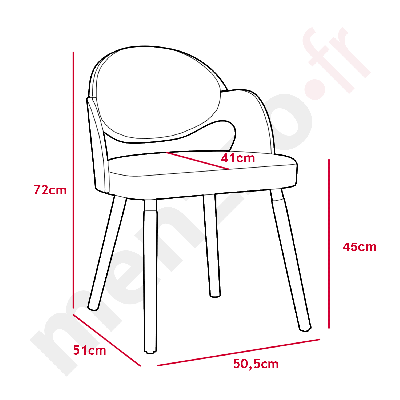 Estel Set mit 2 skandinavischen Stühlen Haselnuss & Weiß