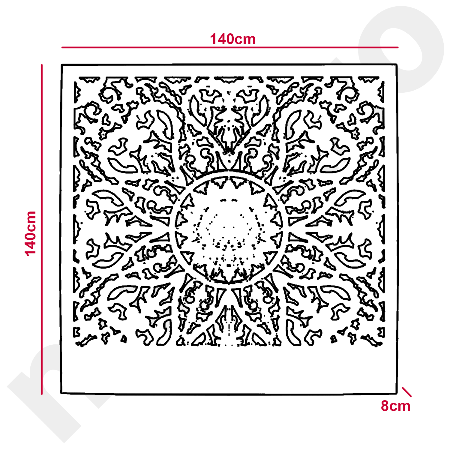 Brasilia Kopfteil 140cm aus Holz Vintage