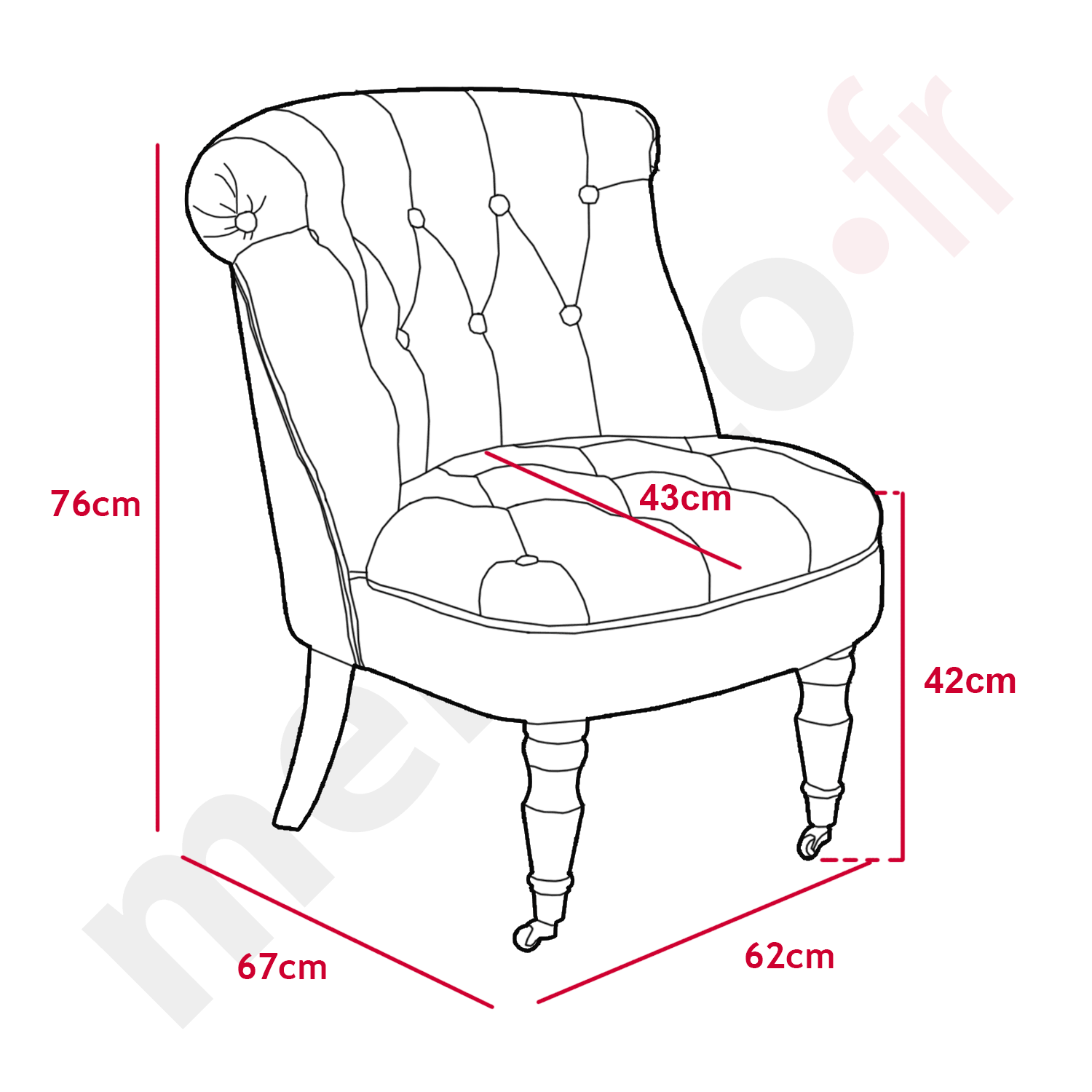 Prince Sessel mit Samtbezug Grün
